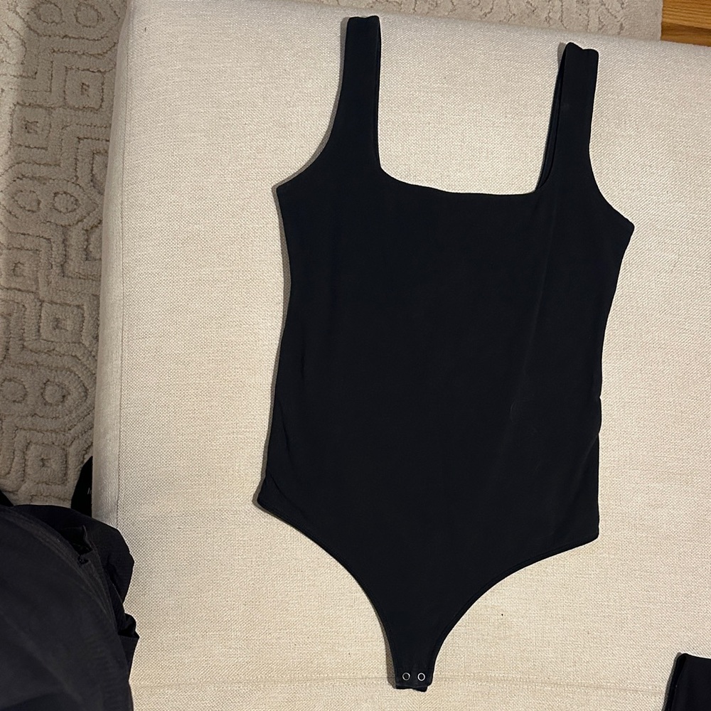 Abercrombie & Fitch Black Square Neck Bodysuit - Medium